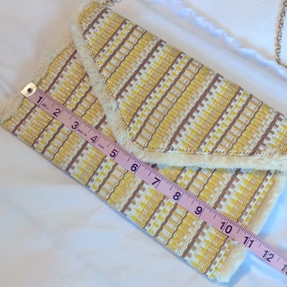 Boho Style Woven Striped Envelope Clutch